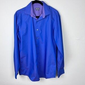 Kenneth Cole Reaction dress shirt 15.5  34 35 blue purple